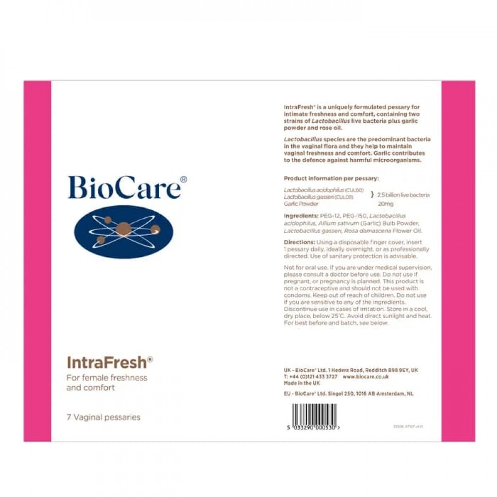 Biocare IntraFresh® 7 Pessaries