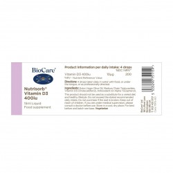BioCare Nutrisorb® Vitamin D3 400iu Liquid