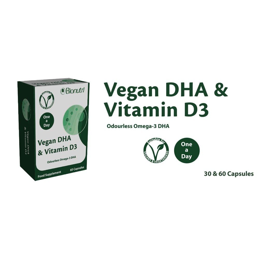 BioNutri Vegan DHA and Vitamin D3 Capsules BioNutri Vegan DHA and Vitamin D3 Capsules