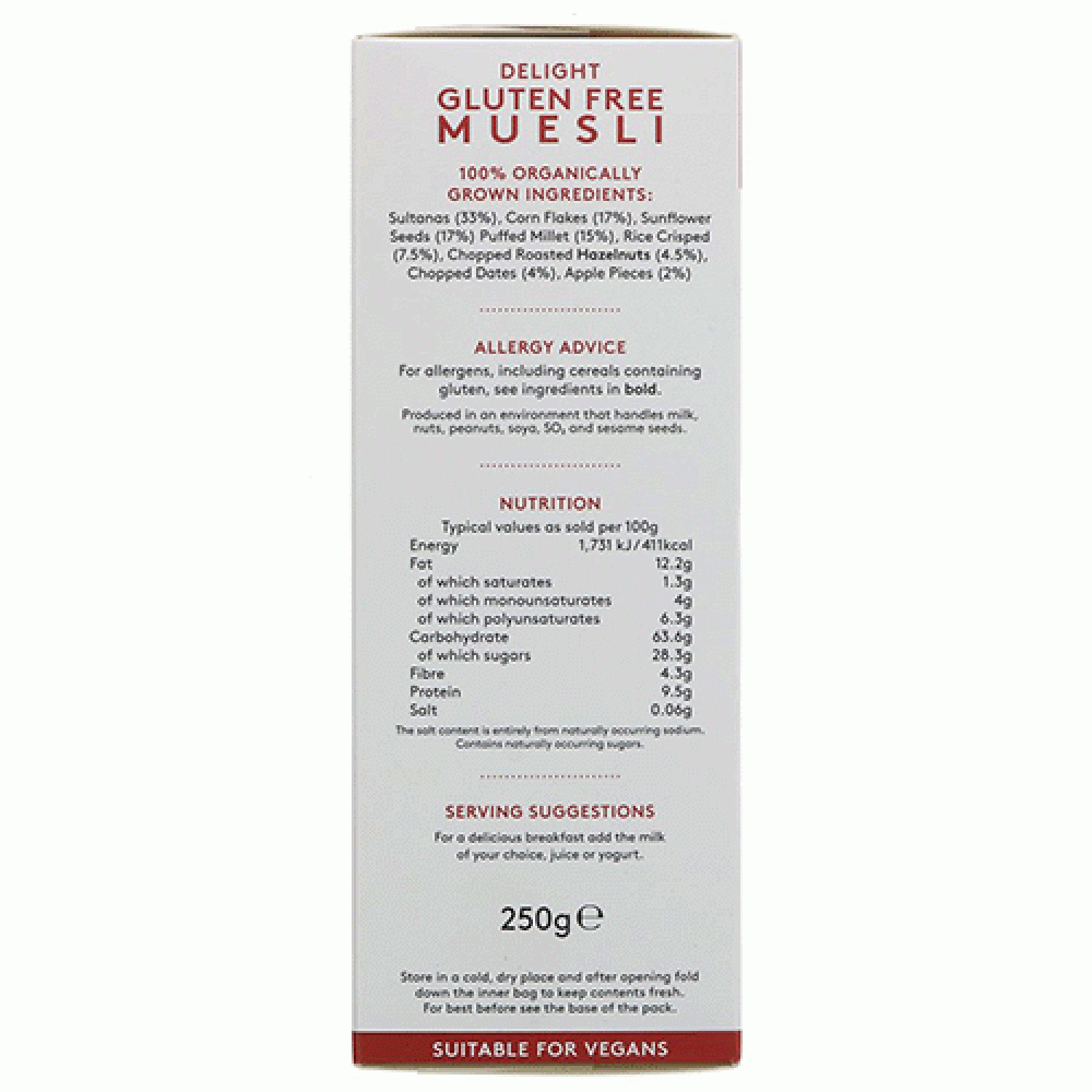 Alara Gluten Free Organic Muesli (250g) by Alara Organic Alara Gluten Free Organic Muesli (250g)JSUMX023
