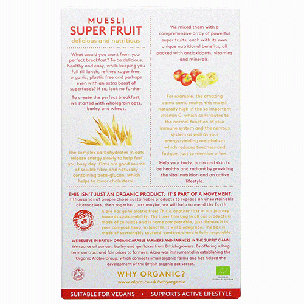 Alara Muesli Super Fruits (500g) by Alara Organic Alara Muesli Super Fruits (500g)JSUMX047