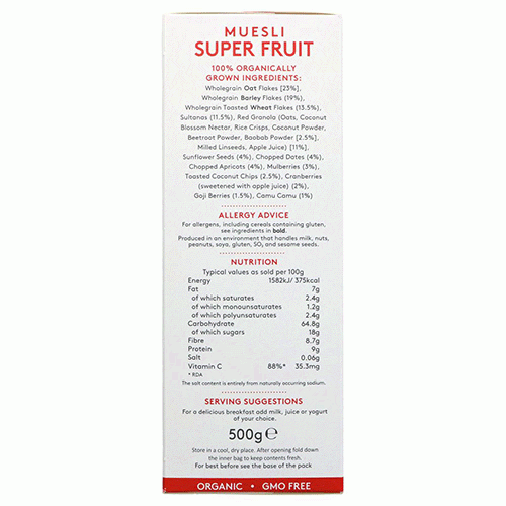 Alara Muesli Super Fruits (500g) by Alara Organic Alara Muesli Super Fruits (500g)JSUMX047