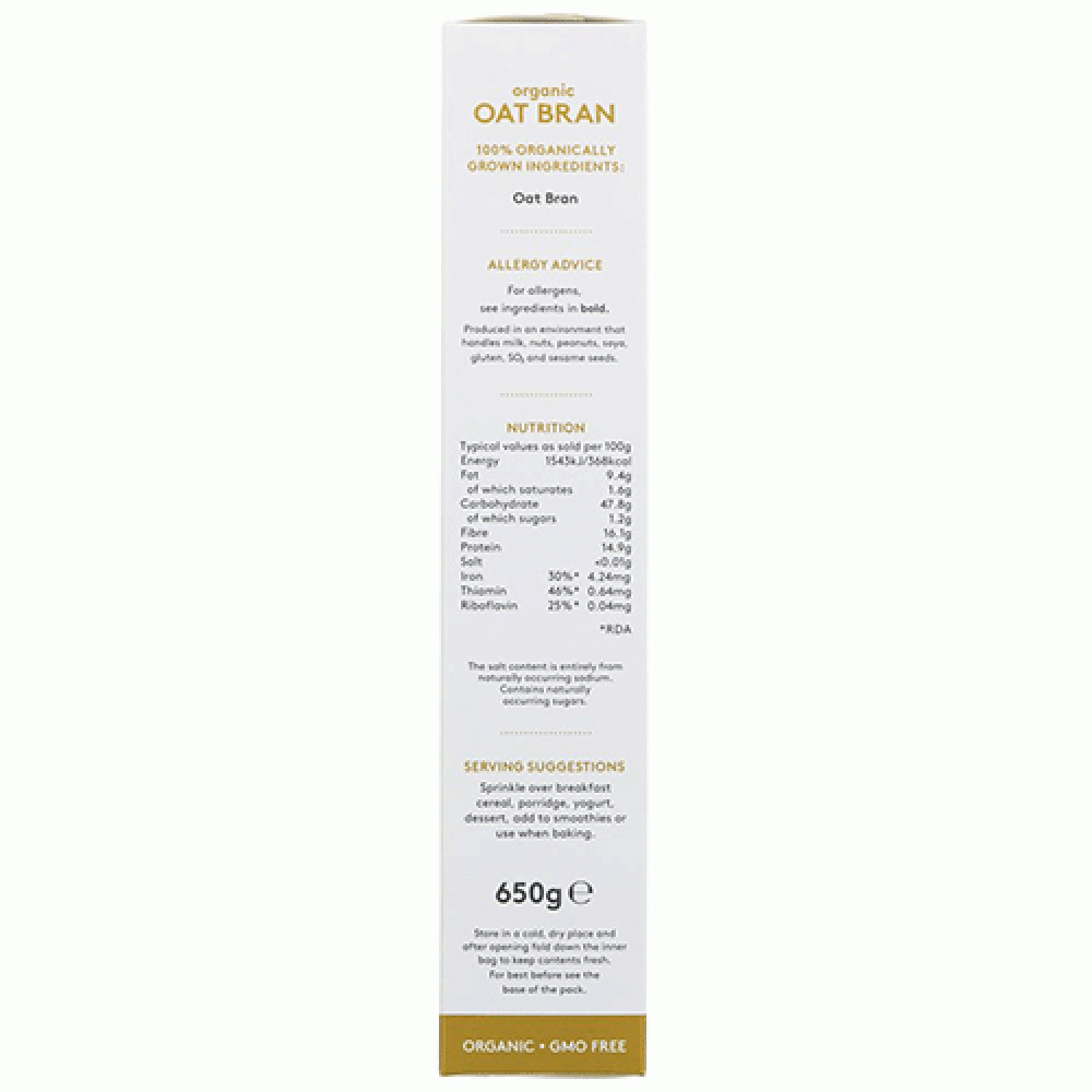 Alara Oat Bran (650g) by Alara Organic Alara Oat Bran (650g)JSUFX012
