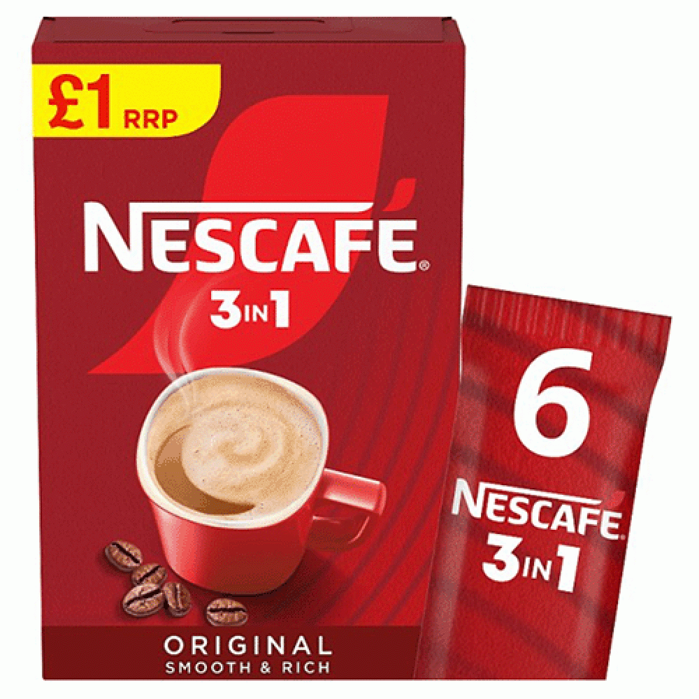 Nescafe 3in1 Original Instant Coffee Sachets (6 x 16g) Nescafe 3in1 Original Instant Coffee Sachets (6 x 16g)