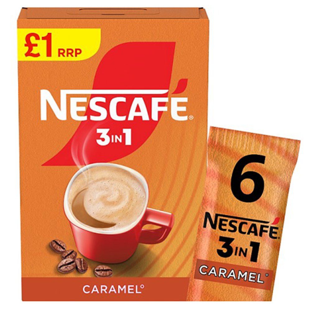 Nescafe 3in1 Caramel Instant Coffee Sachets (6 x 16g) Nescafe 3in1 Caramel Instant Coffee Sachets (6 x 16g)