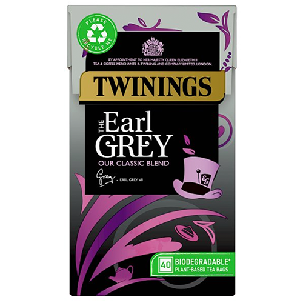 Twinings The Earl Grey 40 Plant-Based Tea Bags 